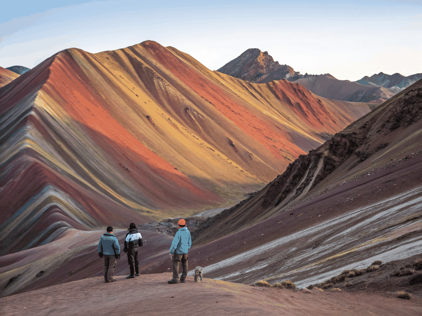 The colorful mineral layers of Rainbow Mountain