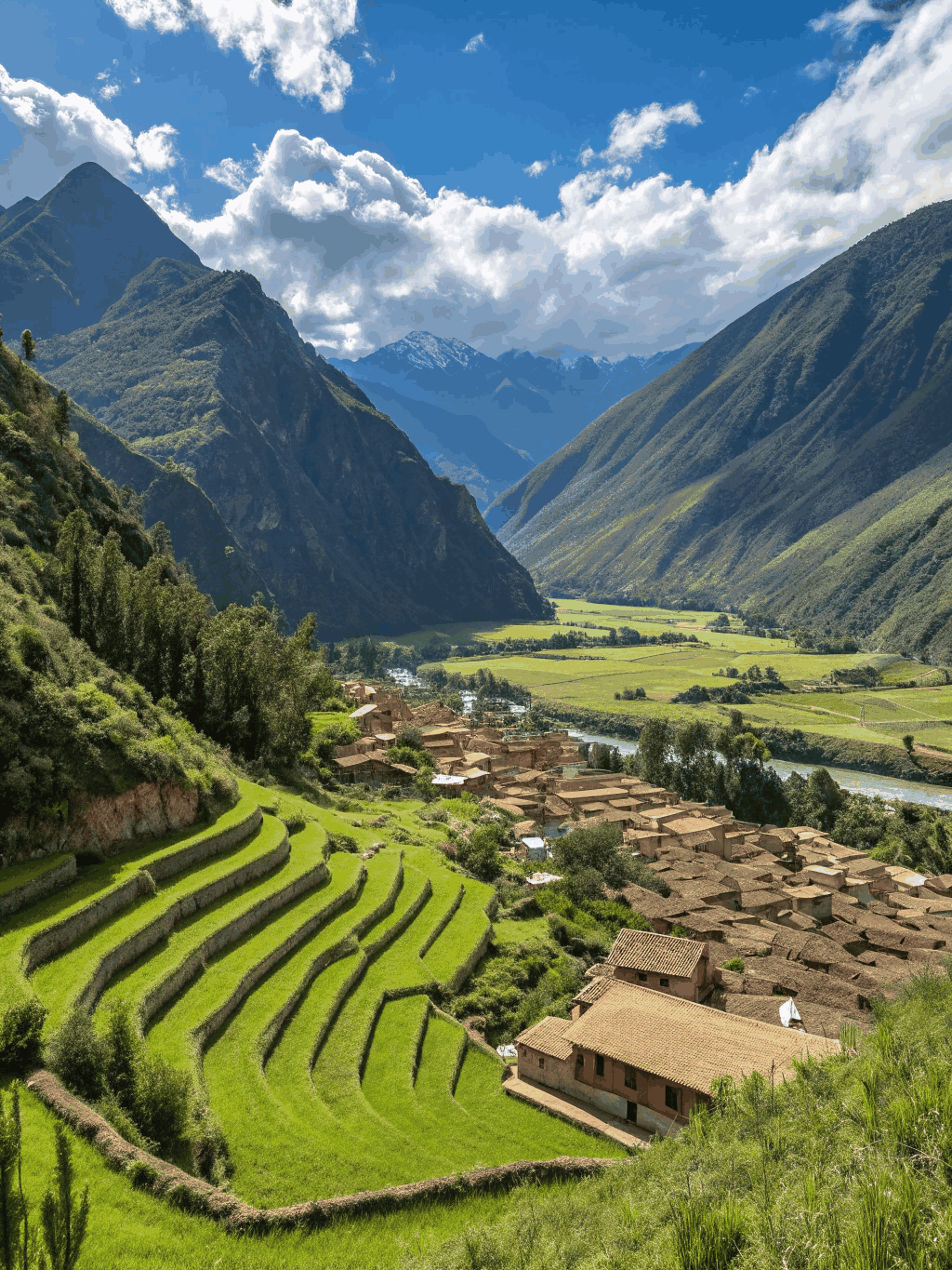 Terraced fields in the Sacred Valley