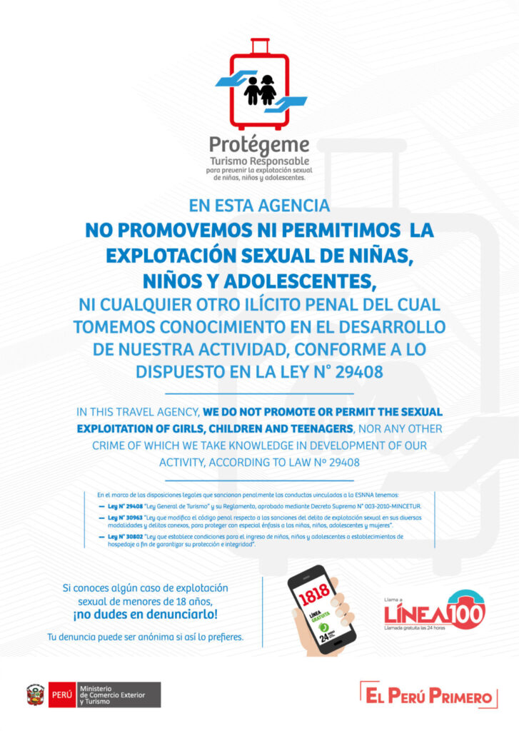 Official MINCETUR ESNNA Responsible Tourism Poster