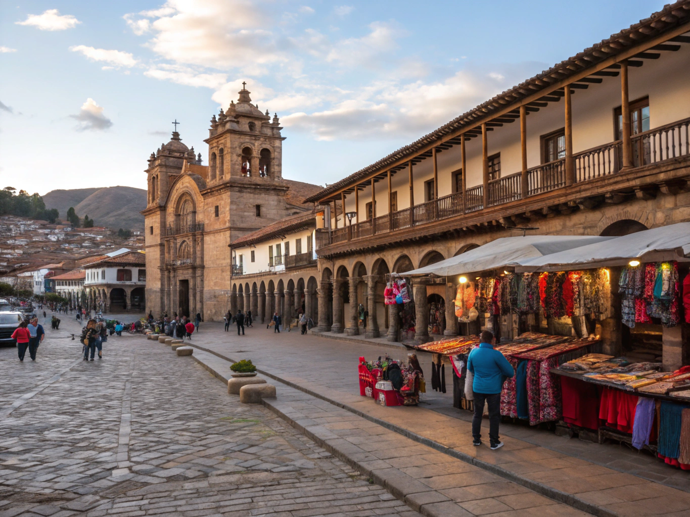 Plaza de Armas and historic stone streets in Cusco